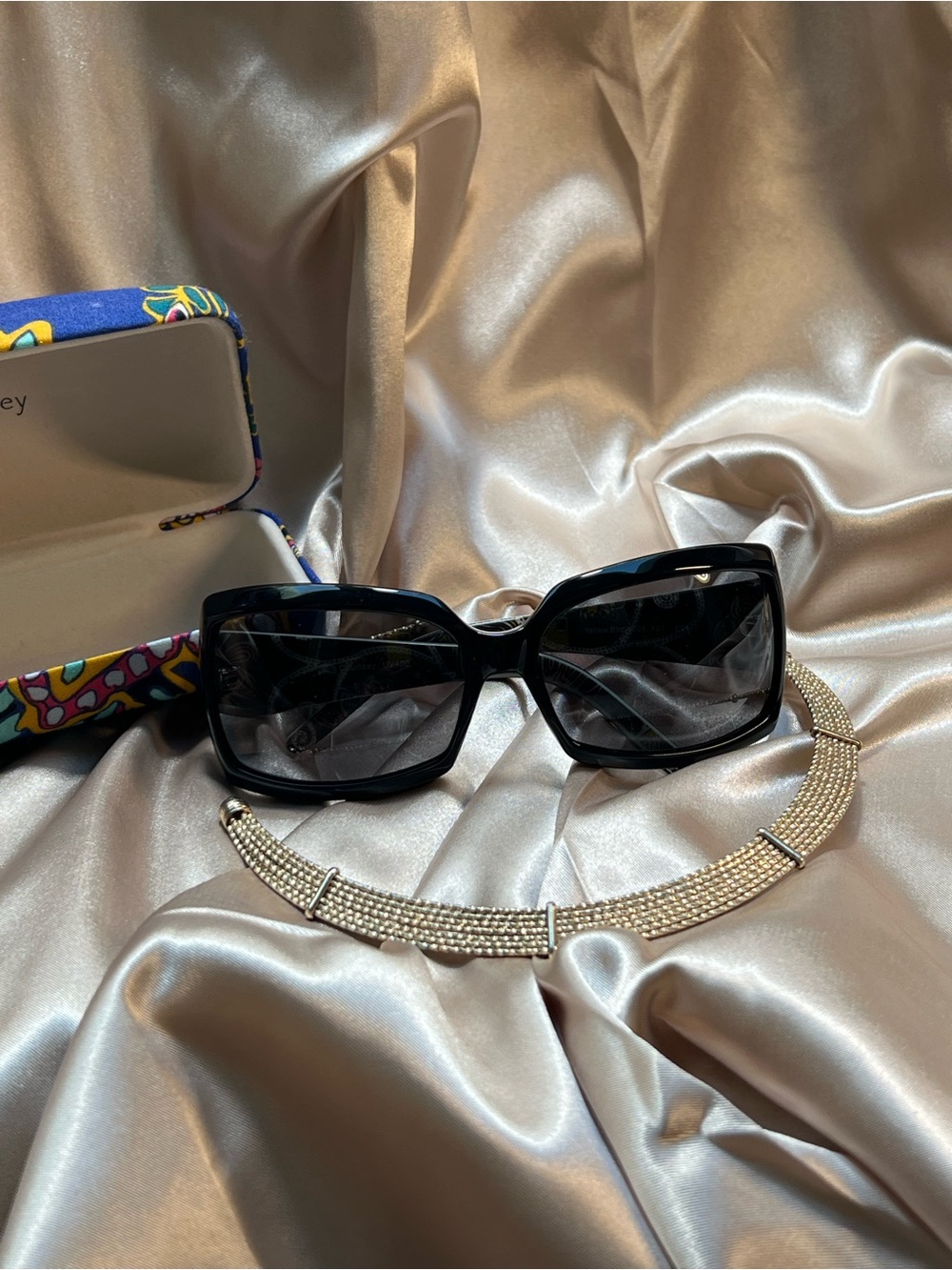 Vera Bradley Black Oversized Square Sunglasses